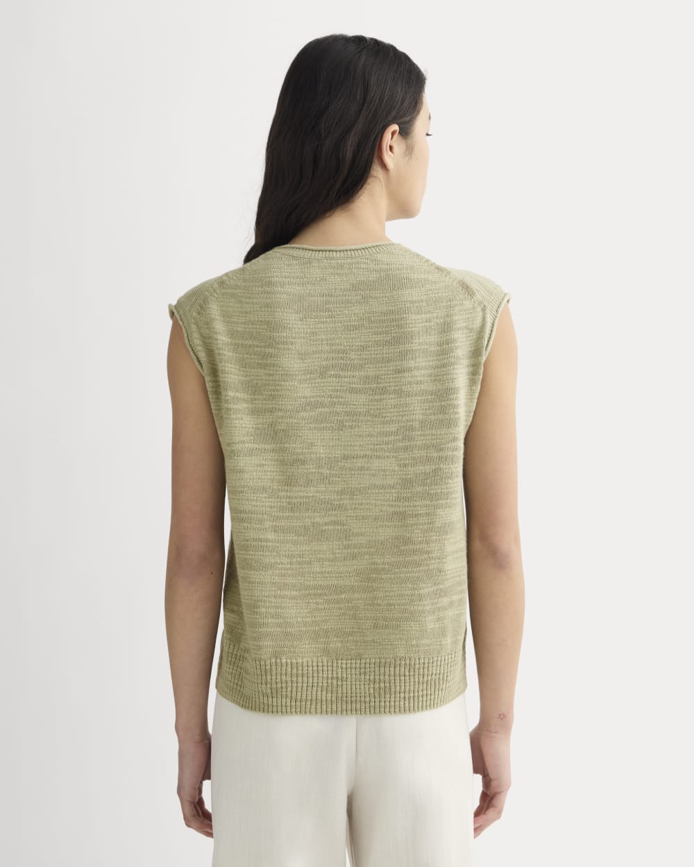 The Muscle Sweater in Cotton Linen | Eucalyptus