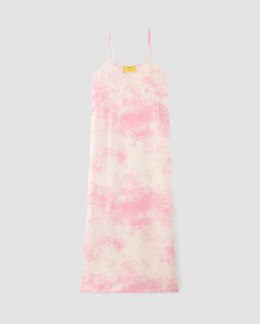 The Everlane x Marques' Almeida Satin Tie-Dye Dress | Pink Tie-Dye