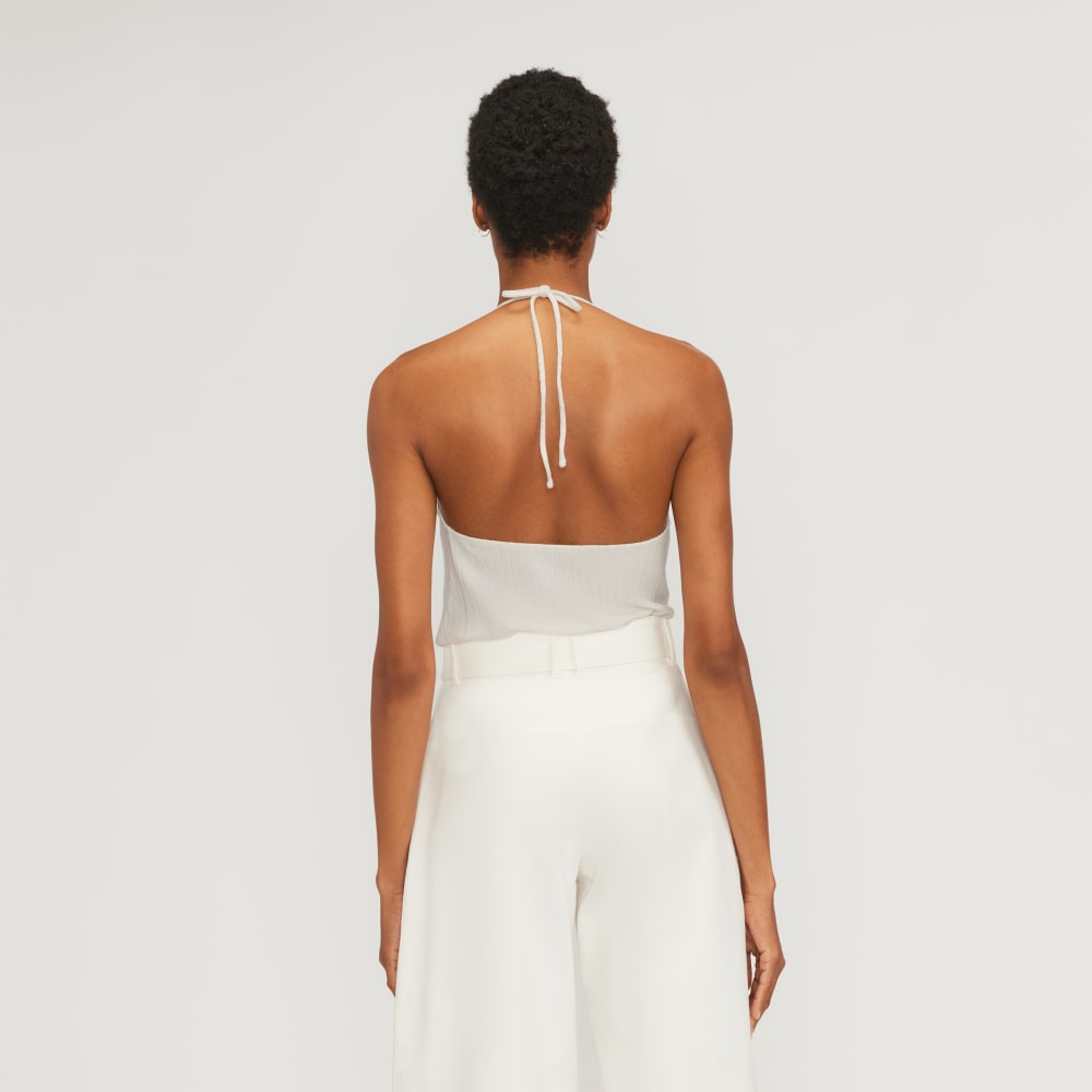 The Rib Soft Knit Halter Top | Bone