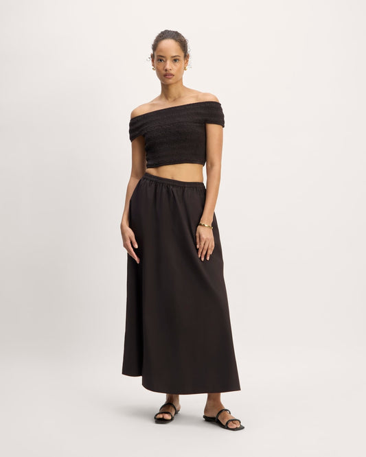 The Supima® Pull-On Maxi Skirt | Black