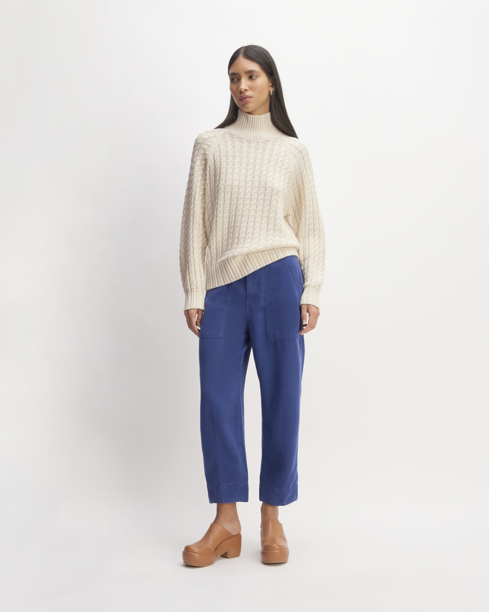 The Cotton Merino Cable Turtleneck | Canvas