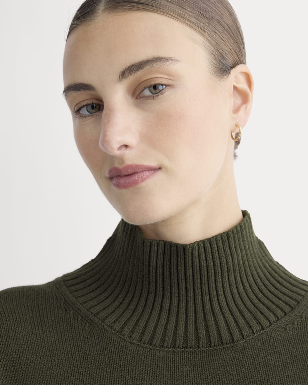 The Boxy Turtleneck in Everyday Cotton | Dark Green
