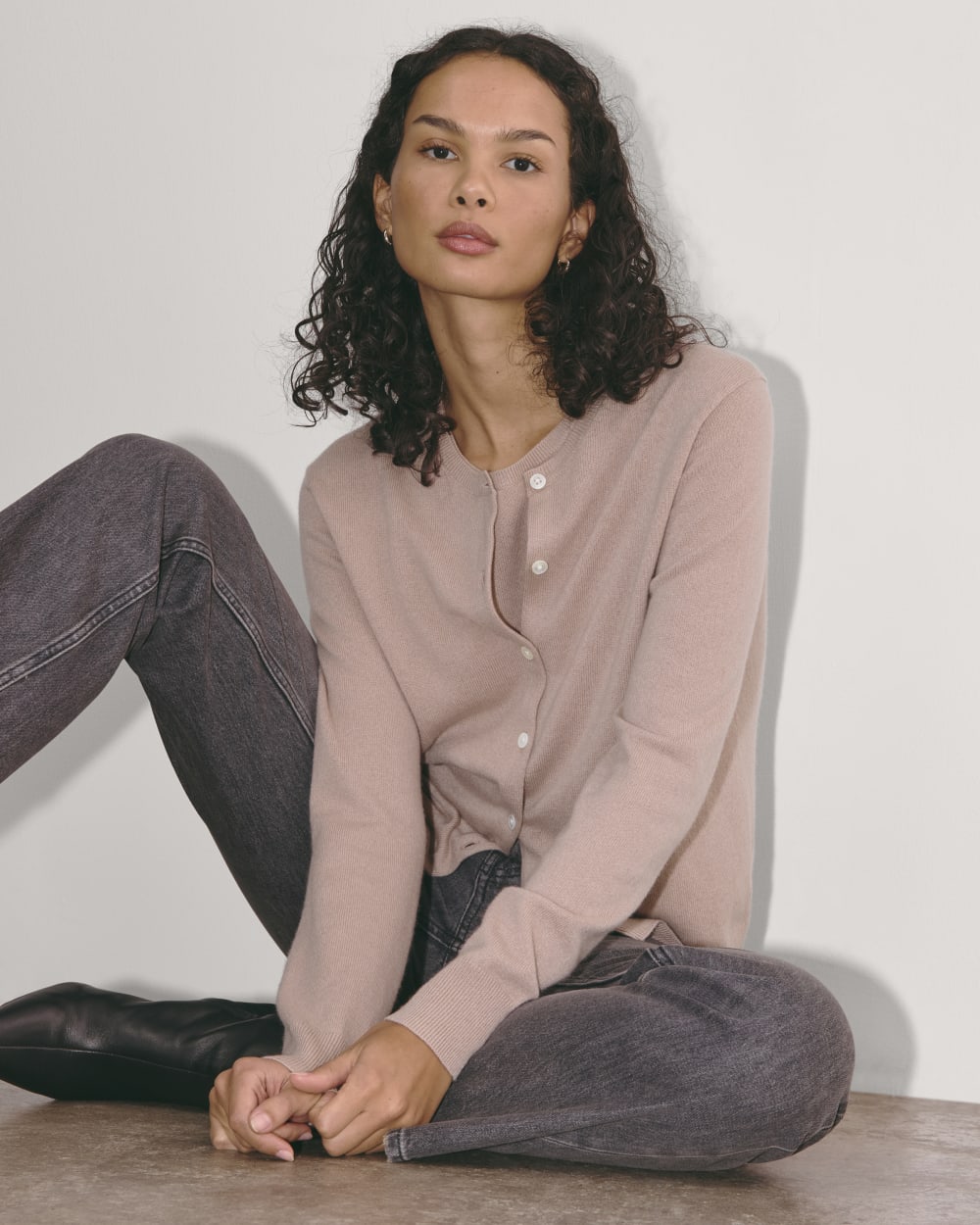 The Classic Cardigan in Cashmere | Dusty Rose