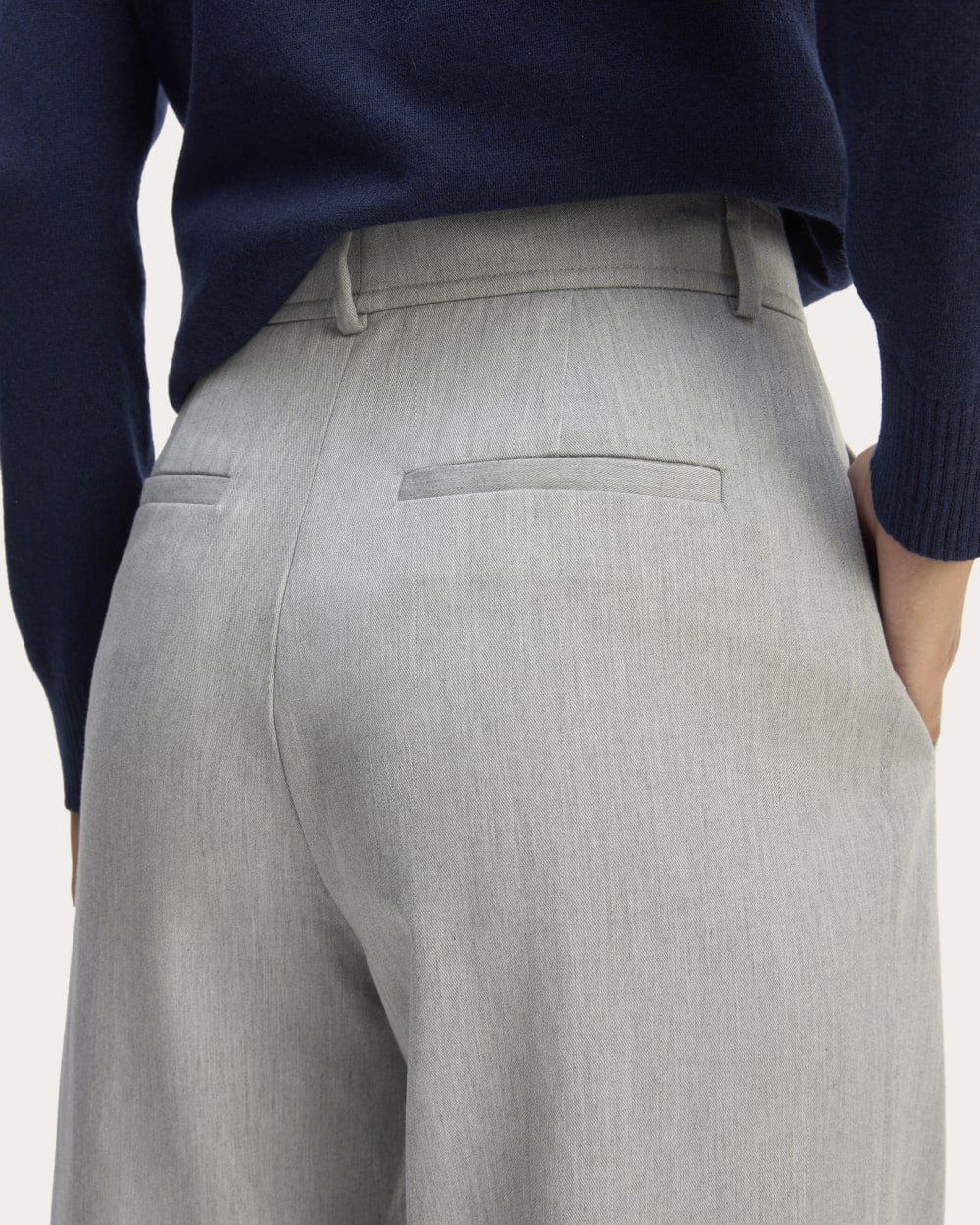The Draper Pleated Pant in Buttersmooth | Heather Steel | 32 Inseam