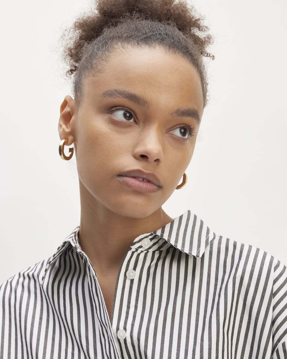 The Supima® Cotton Boyfriend Shirt | Optic White / Black