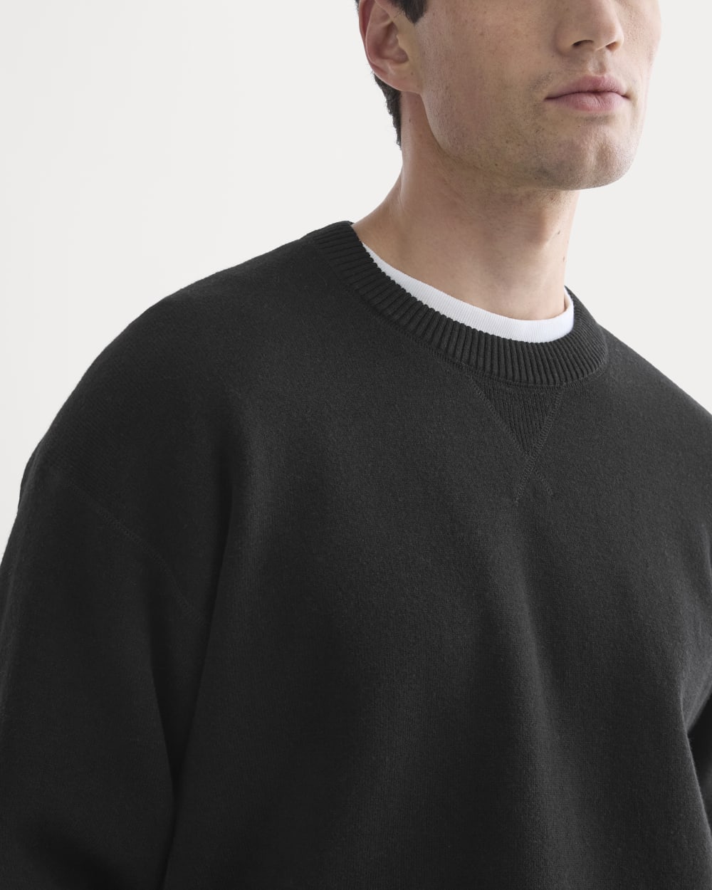 Luxe Merino Double-Knit Sweater |  Black