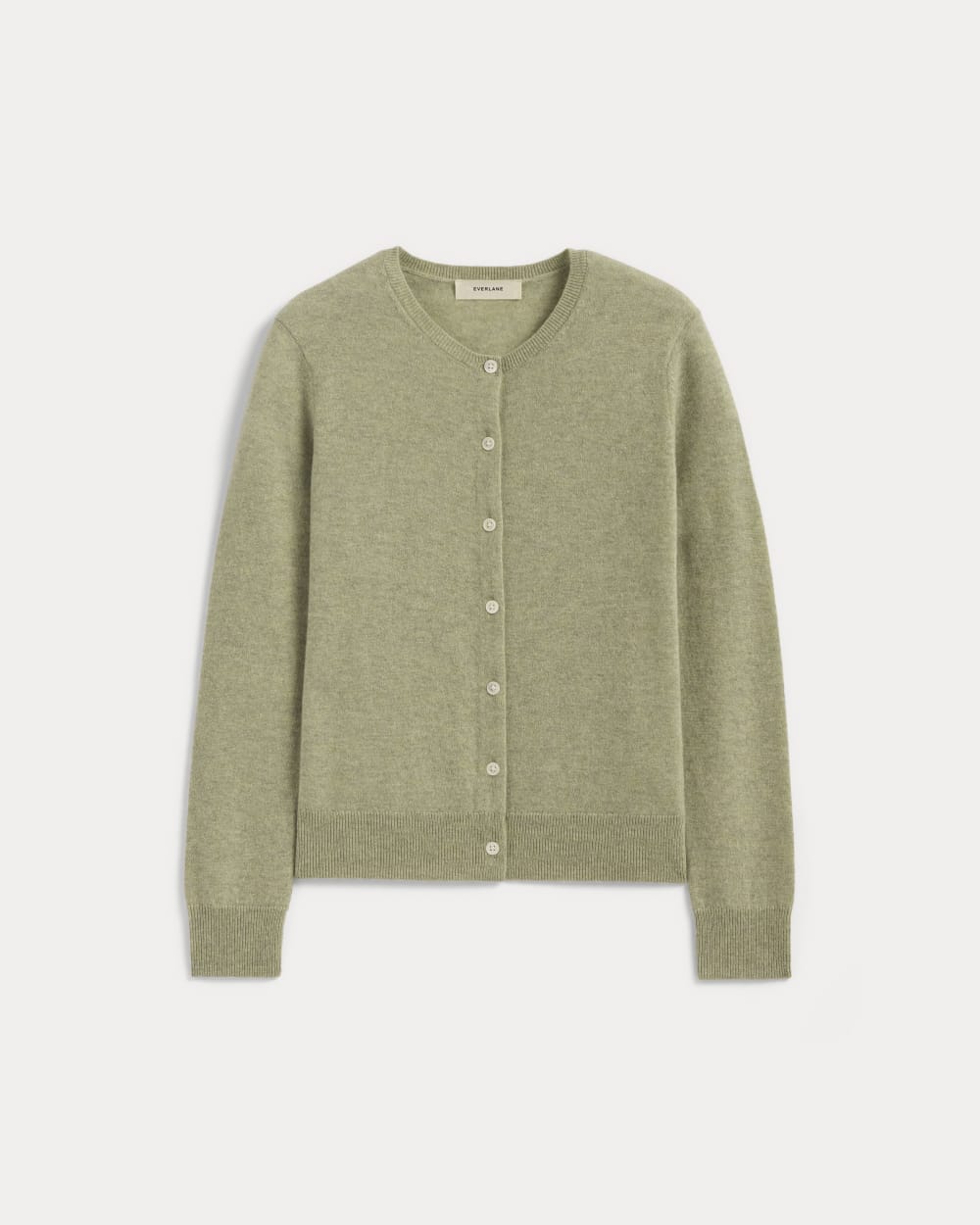 The Classic Cardigan in Cashmere | Light Heathered Moss
