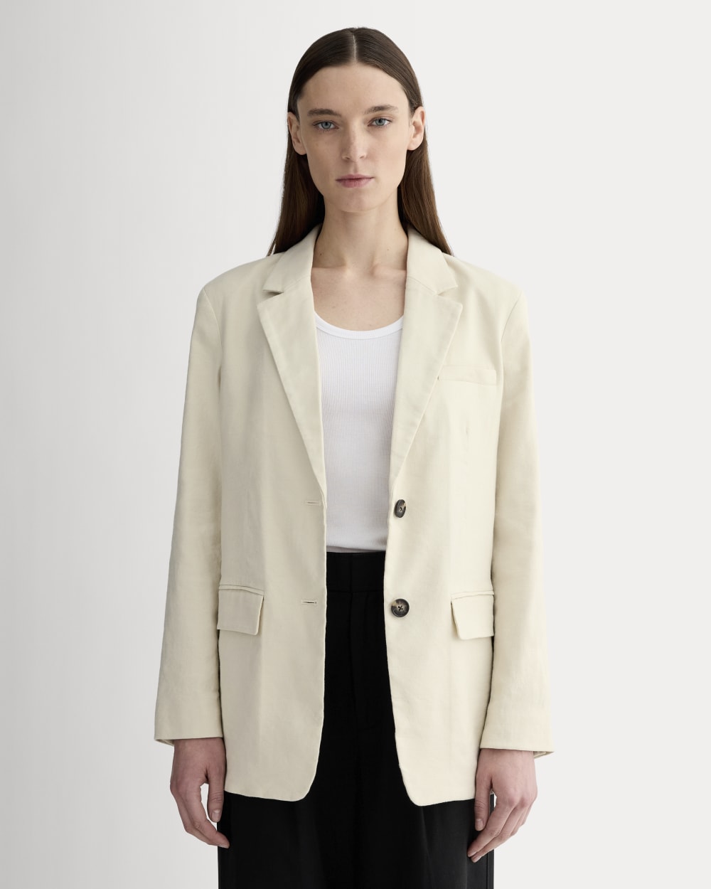 The Oversized Blazer in Stretch Linen | Birch