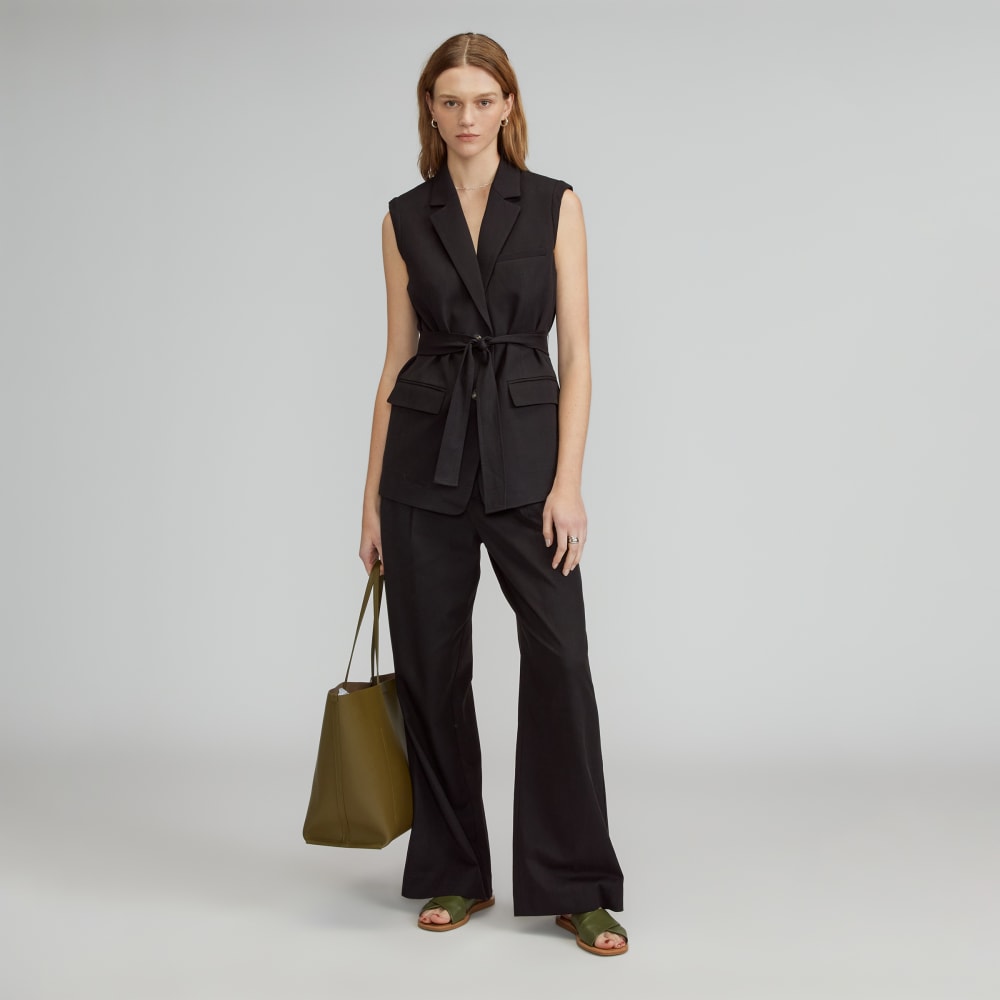 The Sleeveless Blazer in Buttersmooth | Black