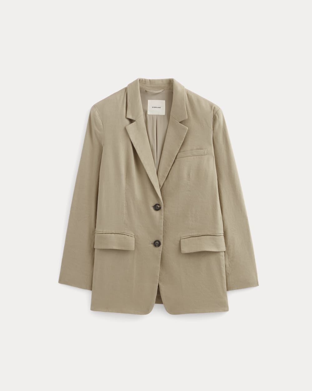 The Oversized Blazer in Stretch Linen | Trench Coat Khaki