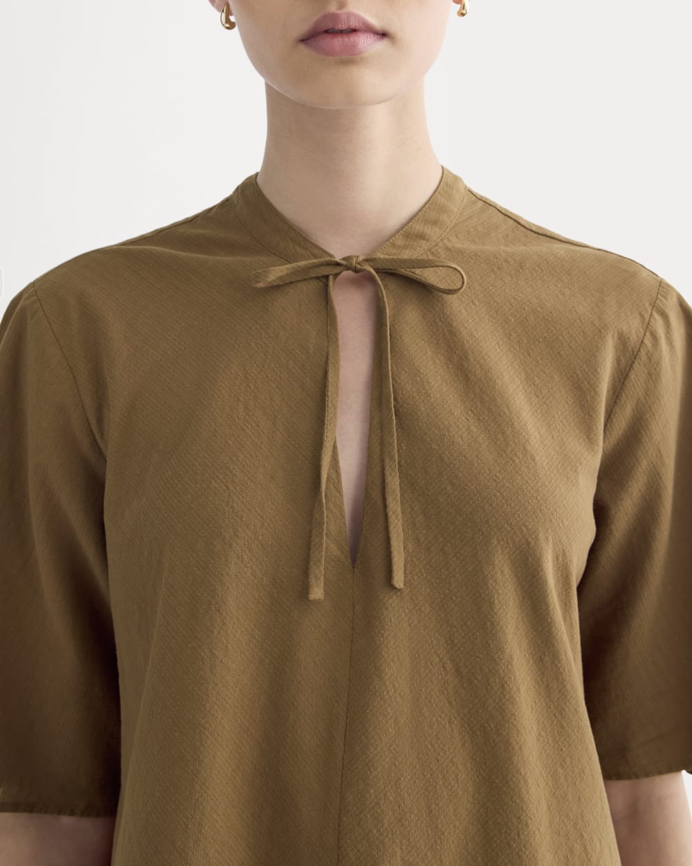 The Gauze Tie-Front Shirt | Toffee