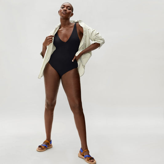 The V-Neck One-Piece | Black