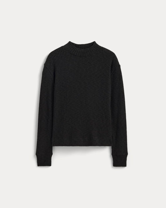 The Cozy Rib Funnel-Neck | Black