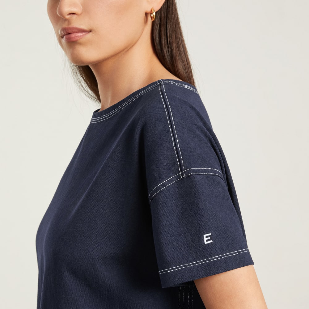 The Oversized Mariner Dress |  Navy / White