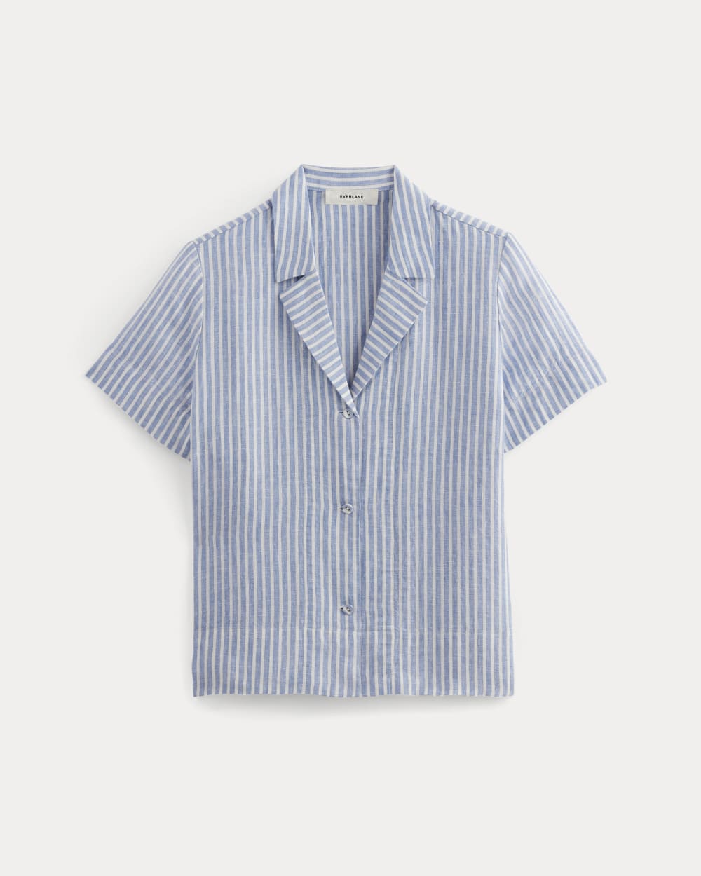 The Notch Shirt in Linen | Bluebell / Bone