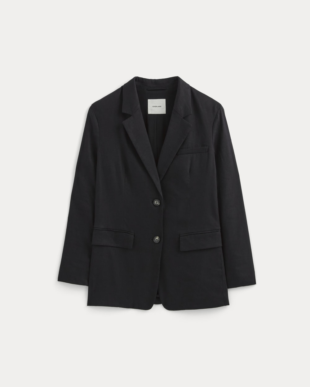 The Oversized Blazer in Stretch Linen | Black