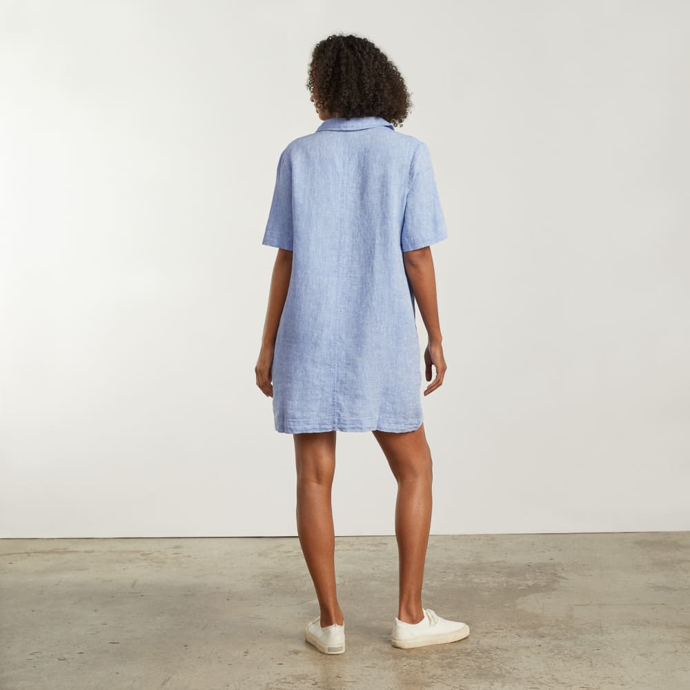 The Linen Workwear Dress | Medium Blue
