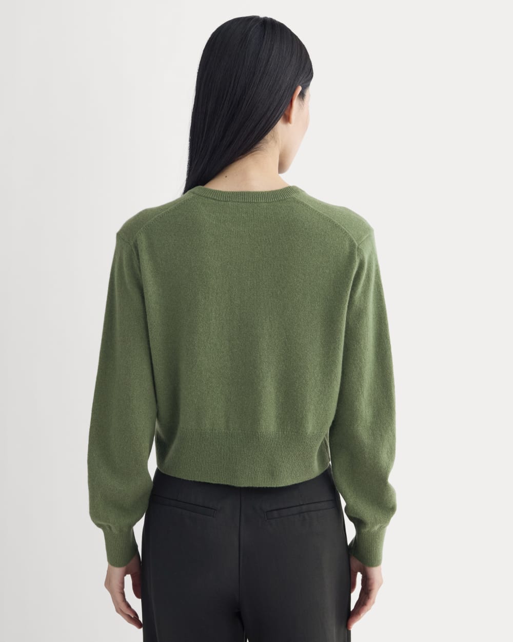 Cashmere Cropped Cardigan | Forest Green