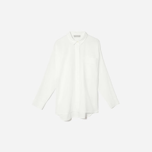 The Oversized Silky Cotton Shirt | White