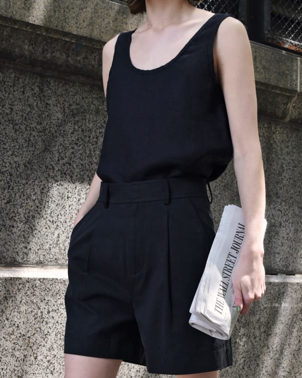 The Scoop Tank in Linen | Black