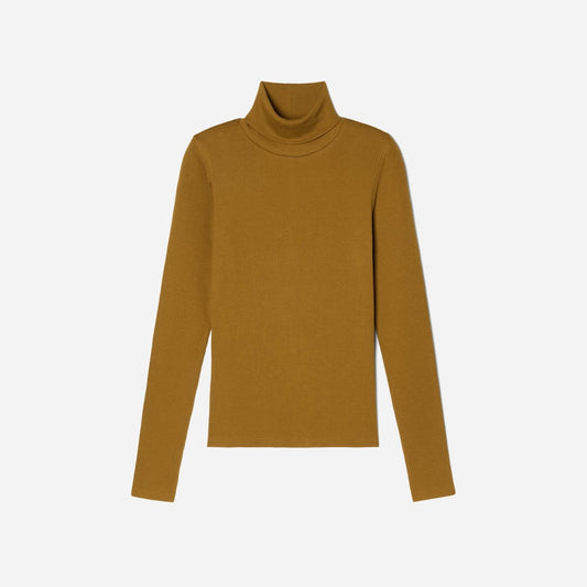 The Luxe Micro-Rib Turtleneck | Tapenade