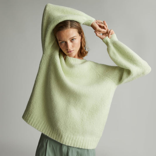The SuperFuzz Alpaca Oversized Crew | Seafoam Green
