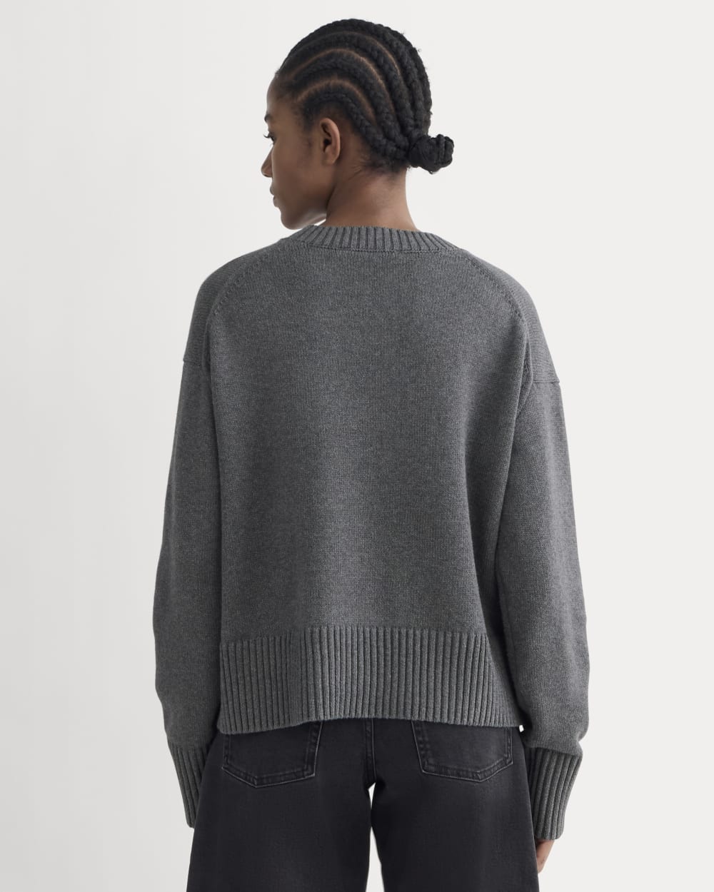 The Boxy Sweater in Everyday Cotton | Heathered Charcoal