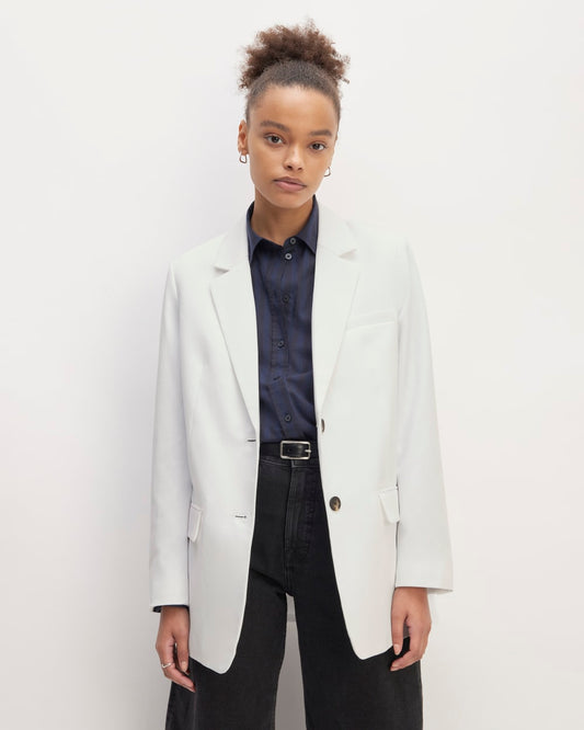 The Oversized Blazer in Buttersmooth | White