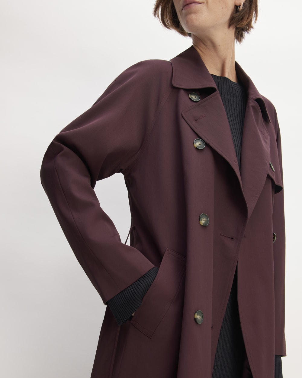 The Italian Wool Modern Trench | Burgundy