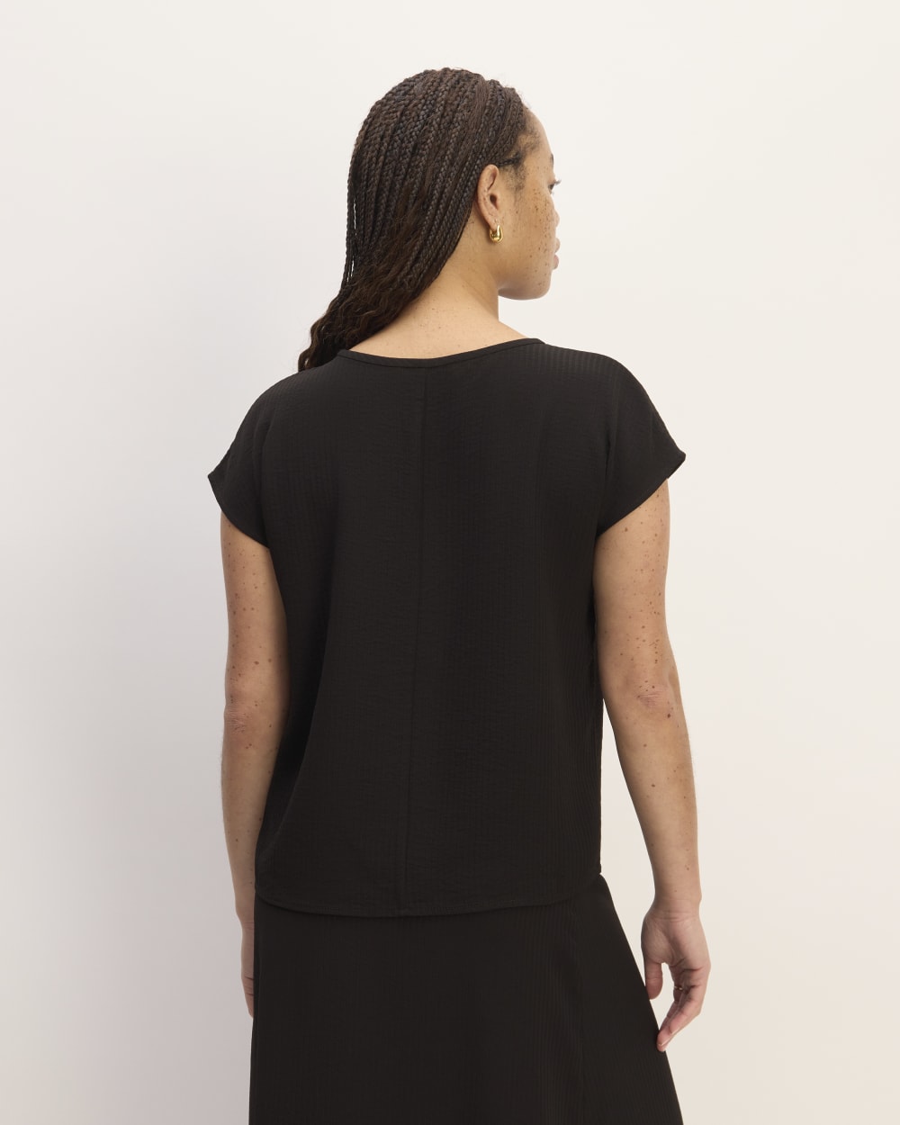 The Mini Jacquard Stripe Top | Black