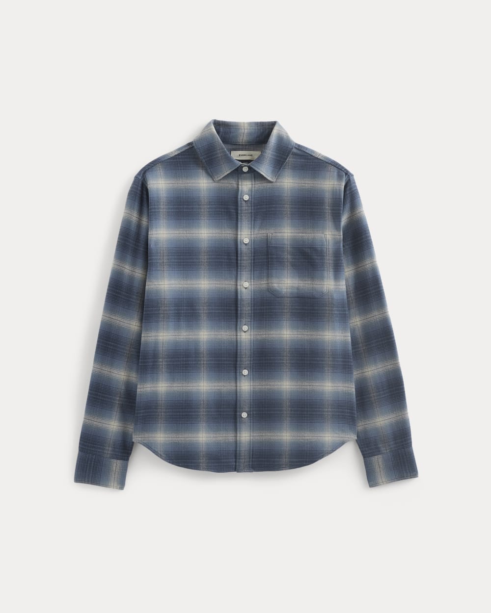 Brushed Flannel Shirt | Blue Ombre Plaid
