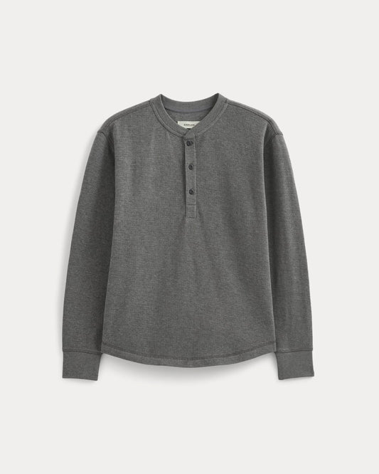 Thermal Henley in Cozy Waffle | Heathered Charcoal