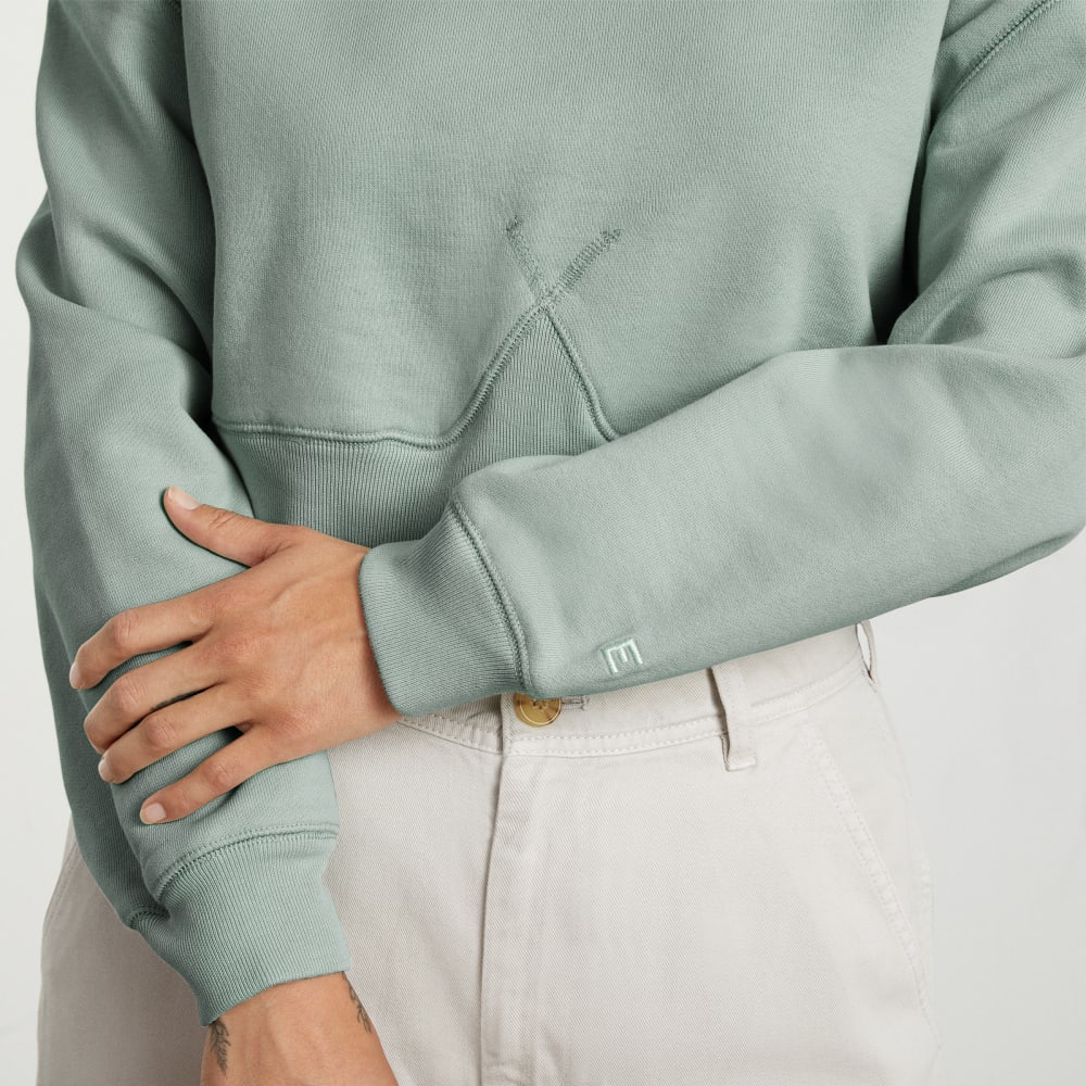 The Organic Cotton Cropped Crew | White Sage
