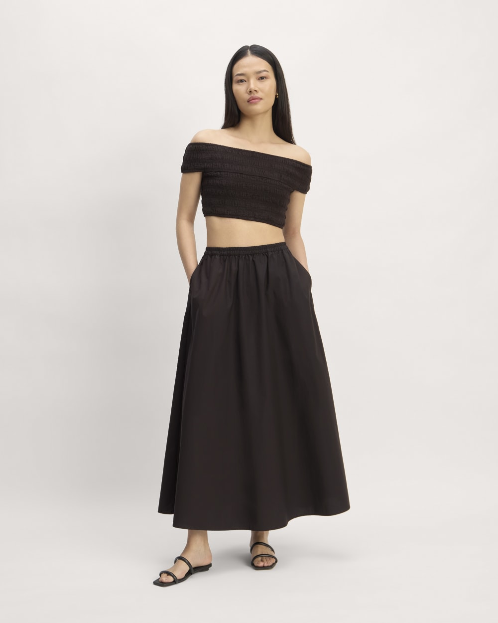 The Gauze Smock Top | Black