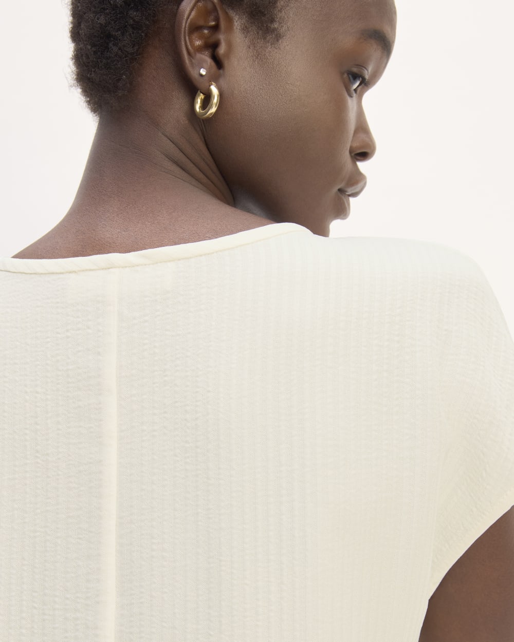 The Mini Jacquard Stripe Top | Bone