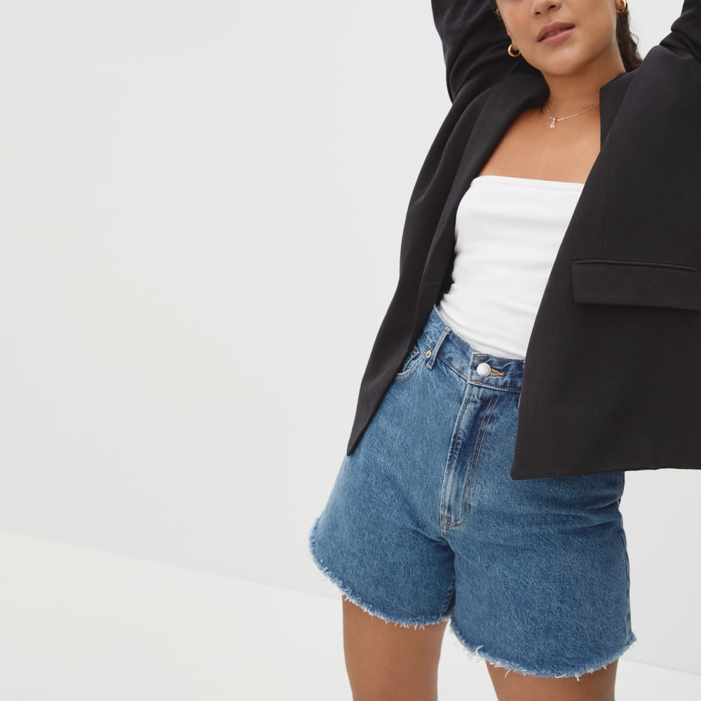 The A-Line Denim Short | Medium Indigo