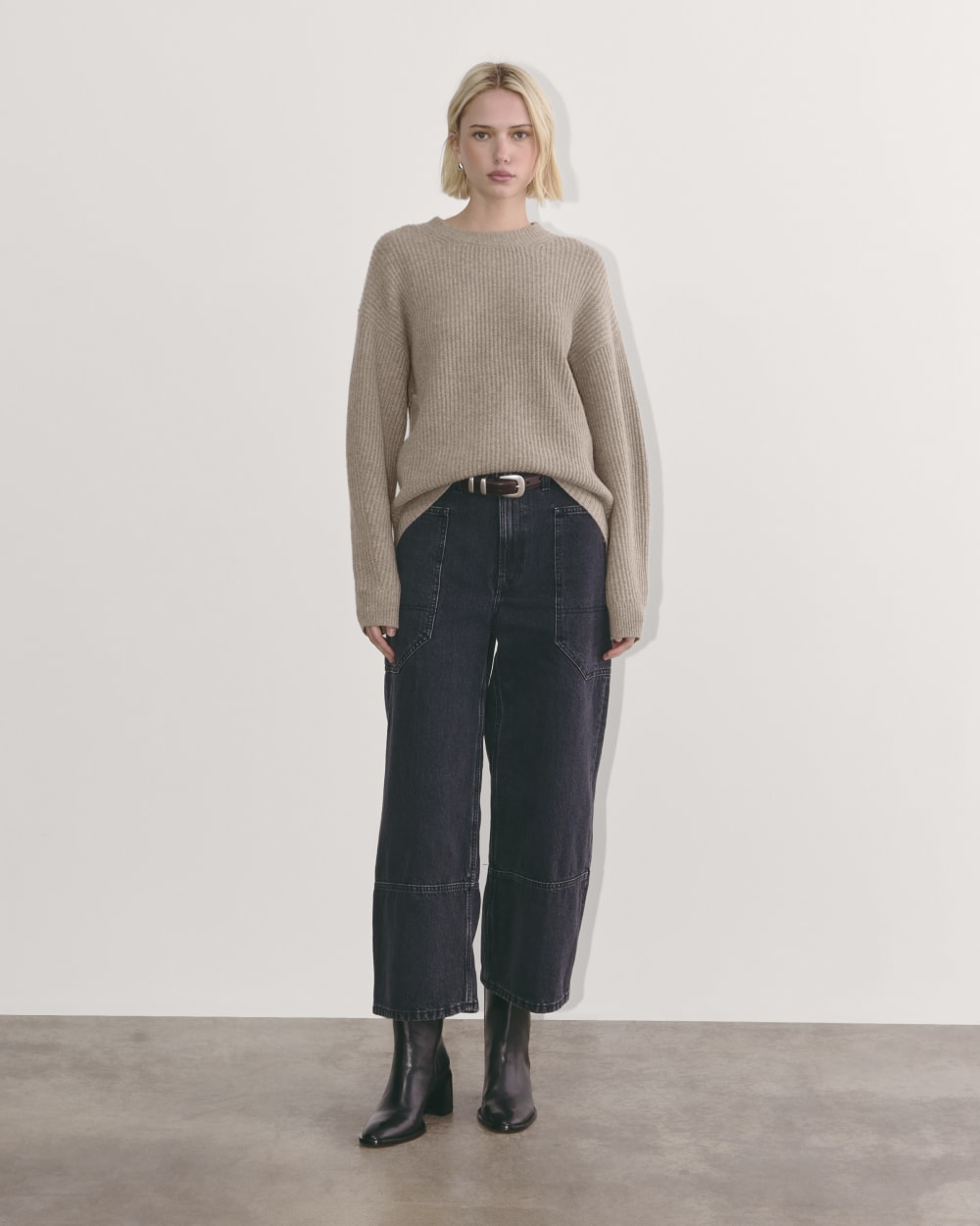 The Cocoon Crew in Wool Cashmere | Oatmeal