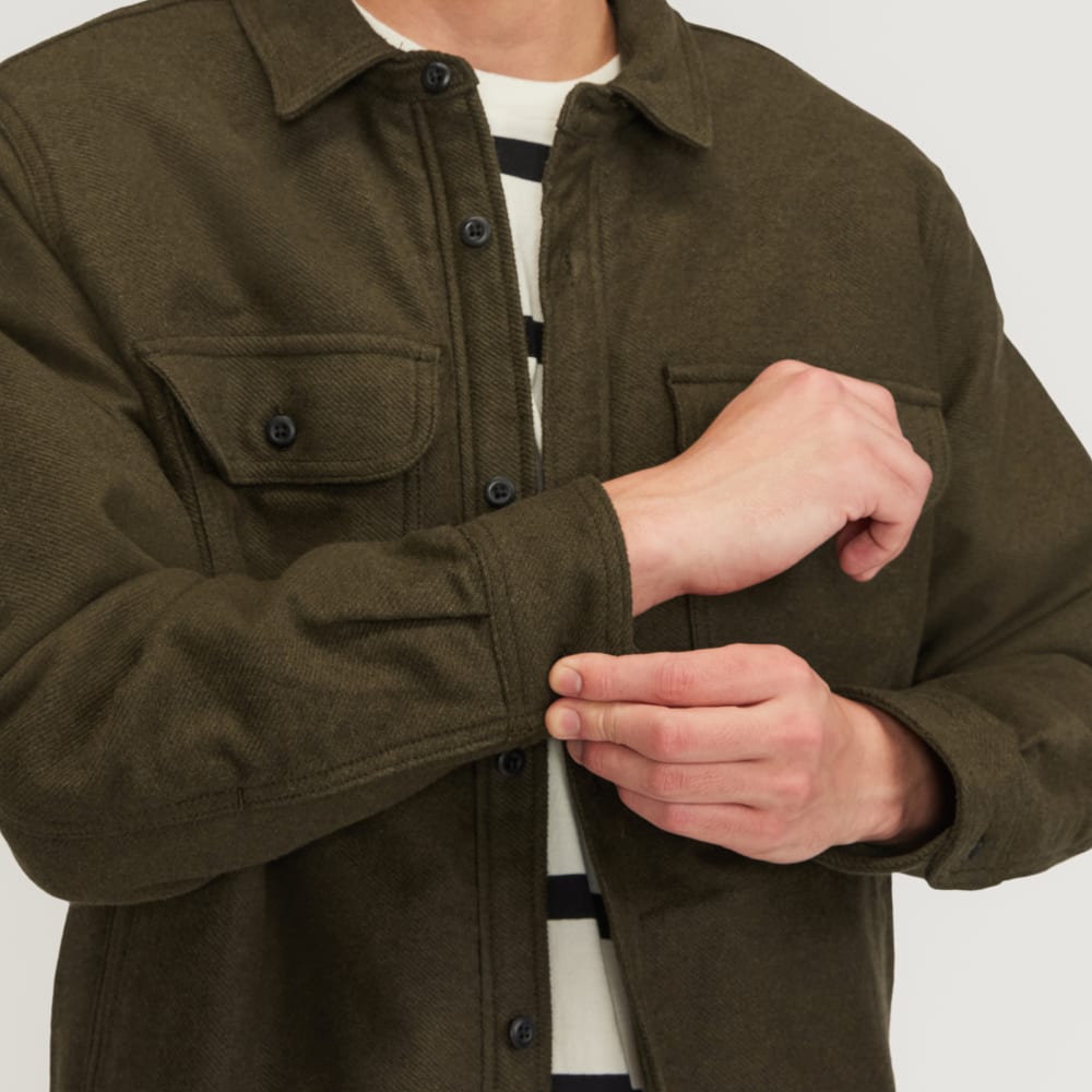 The ReNew Fleece-Lined Heavyweight Overshirt | Heathered Green