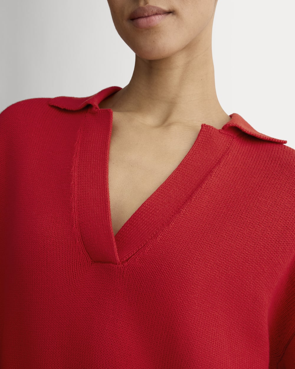 The Boxy Polo in Everyday Cotton | Classic Red