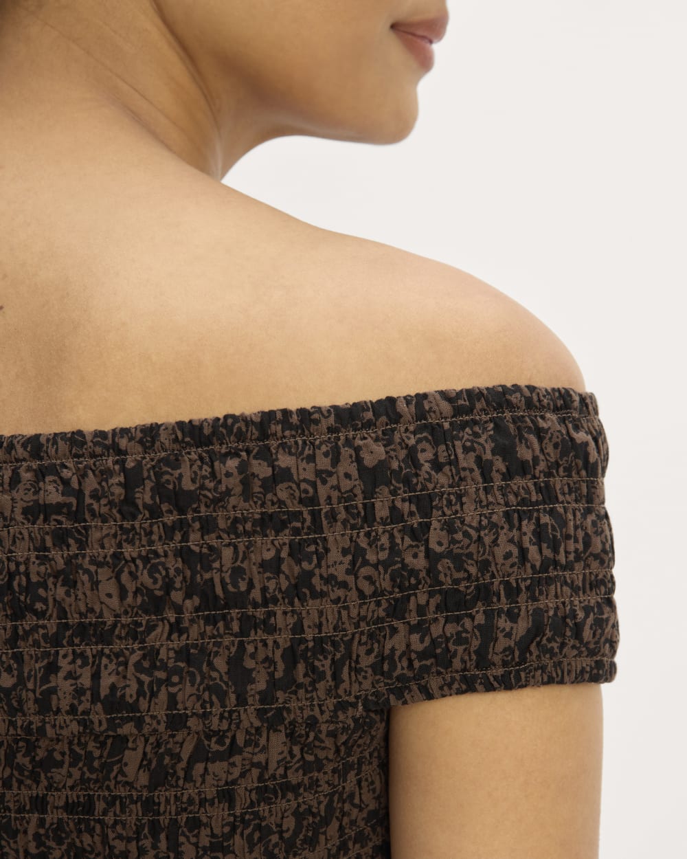 The Gauze Smock Top | Black / Cocoa Small Floral