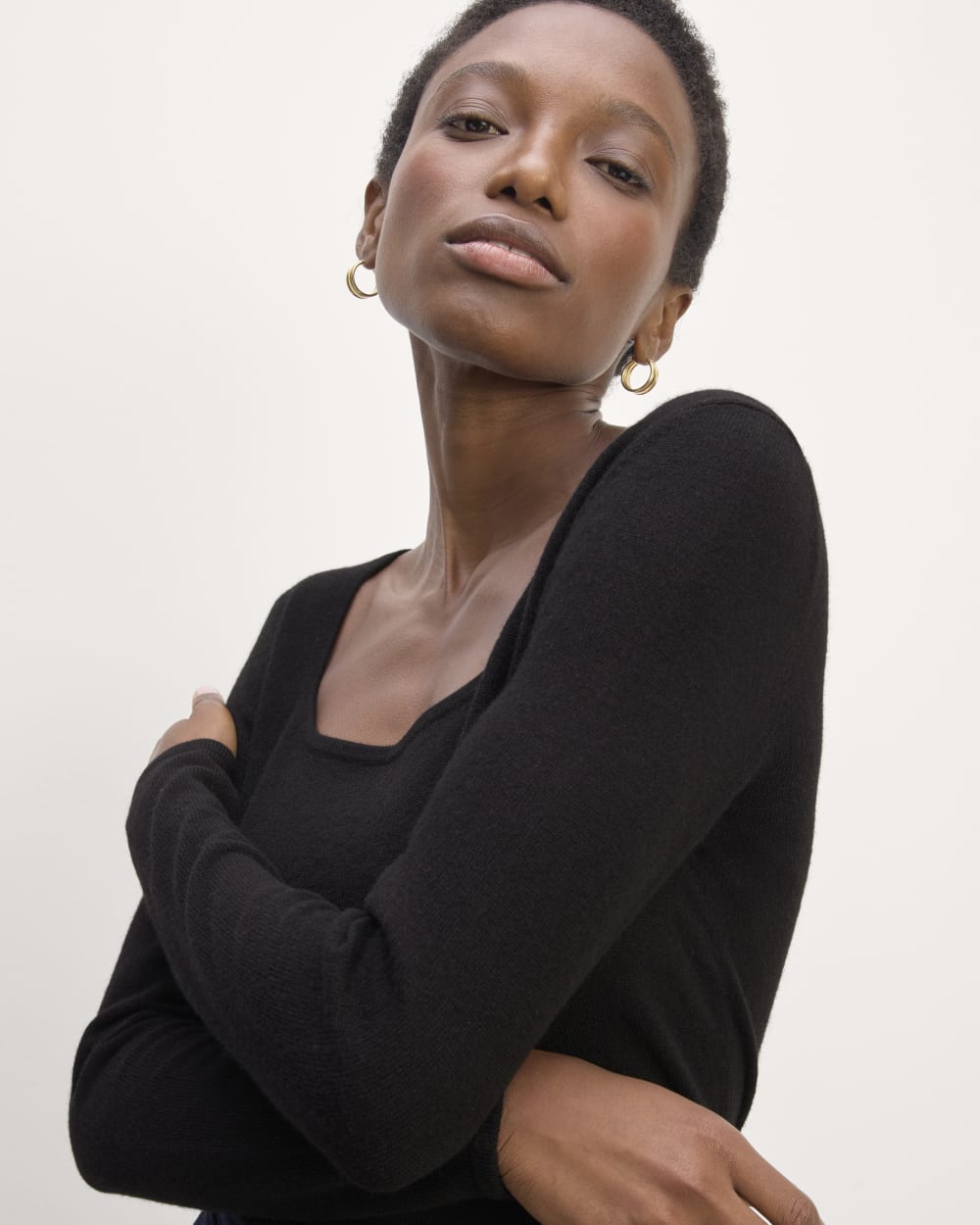 The Square Neck in Cashmere | Black