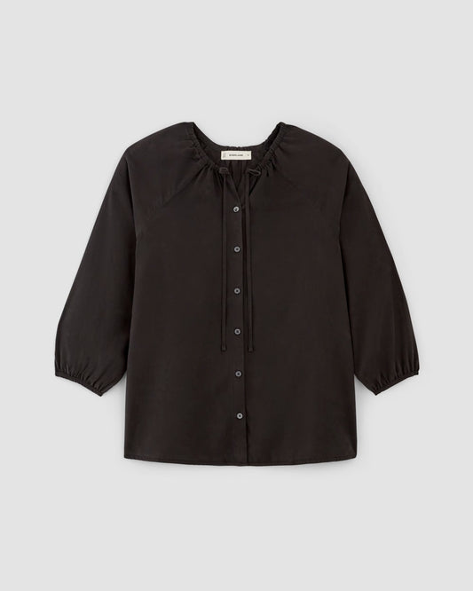 The Gathered Shirt in Butterlite | Black