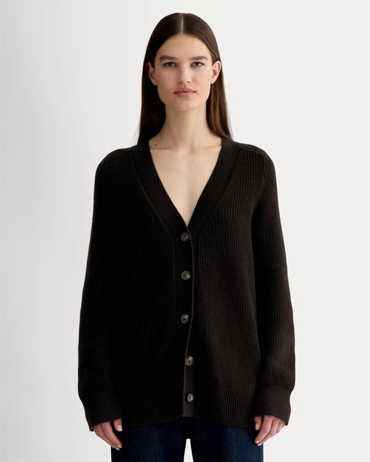 The Long Cocoon Cardigan | Black