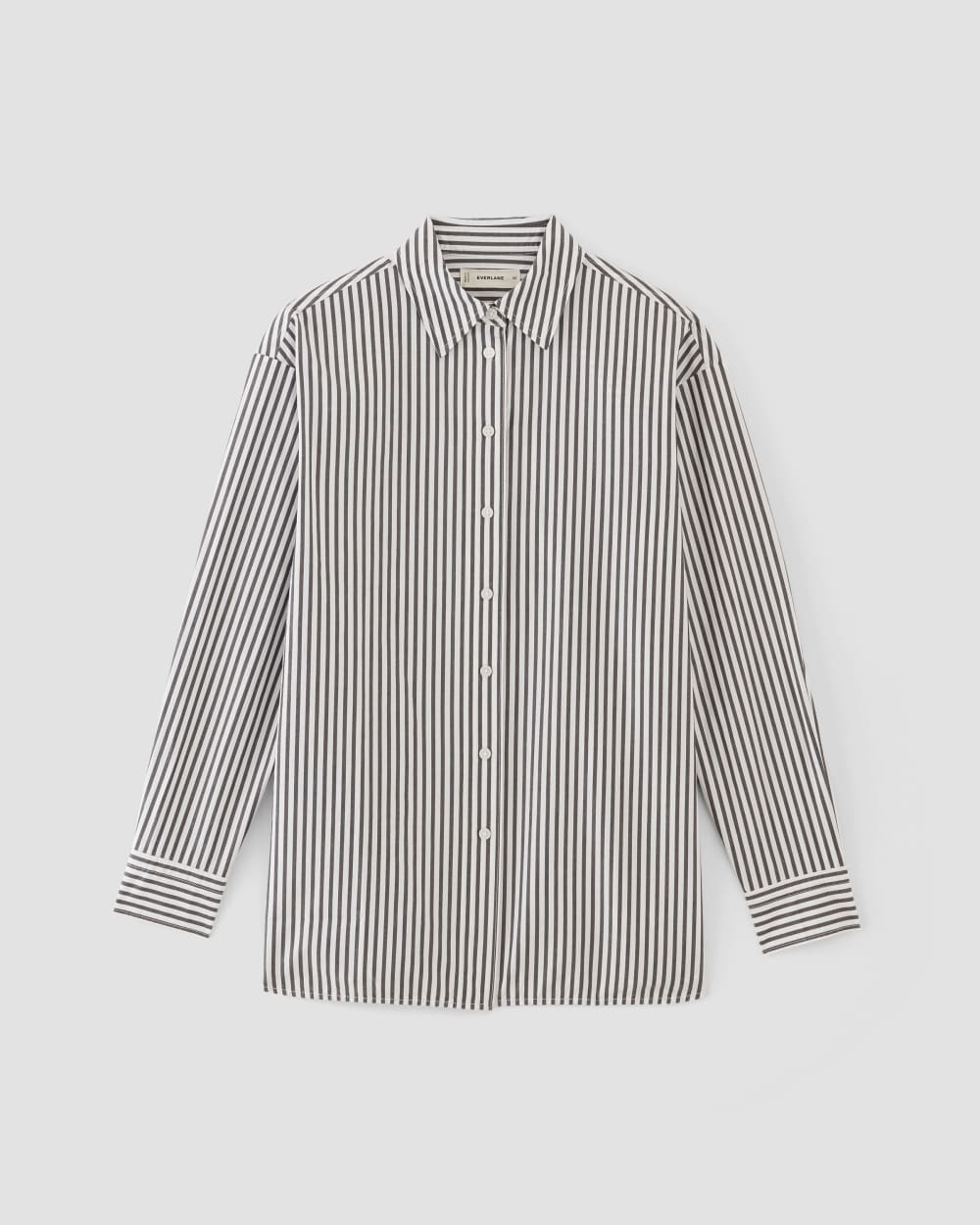 The Supima® Cotton Boyfriend Shirt | Optic White / Black