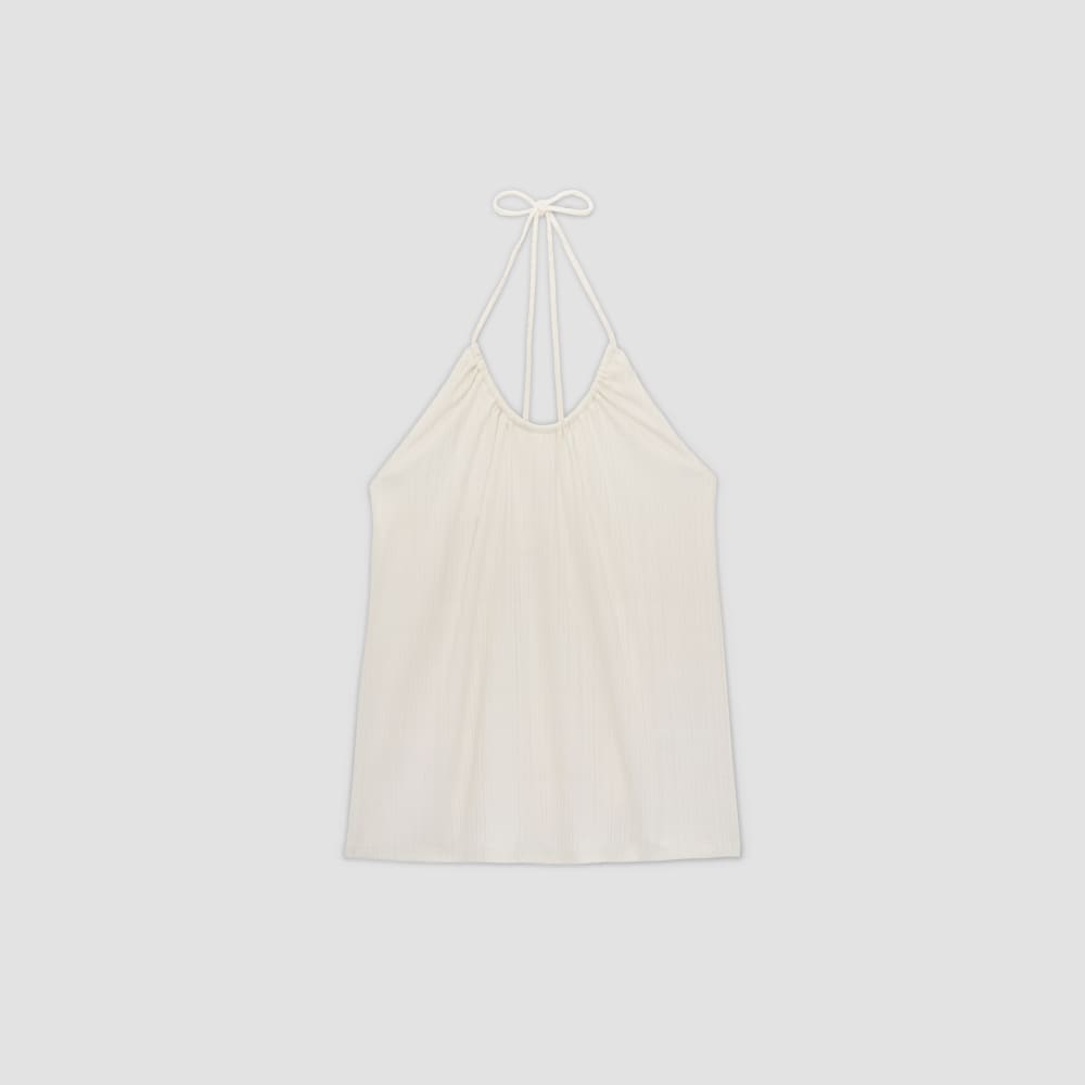The Rib Soft Knit Halter Top | Bone