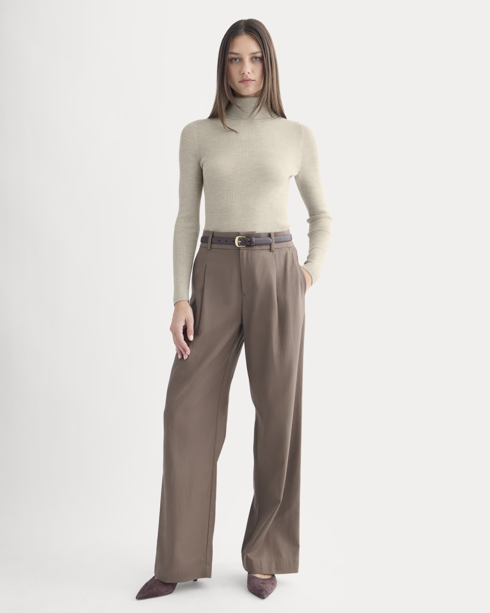 The Turtleneck in Ultrasoft Merino | Heather Oatmeal