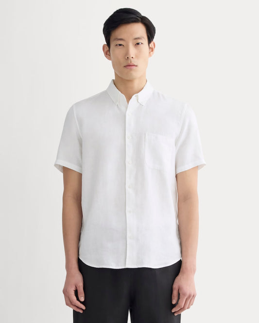 The Classic Short-Sleeve Shirt in Linen | White