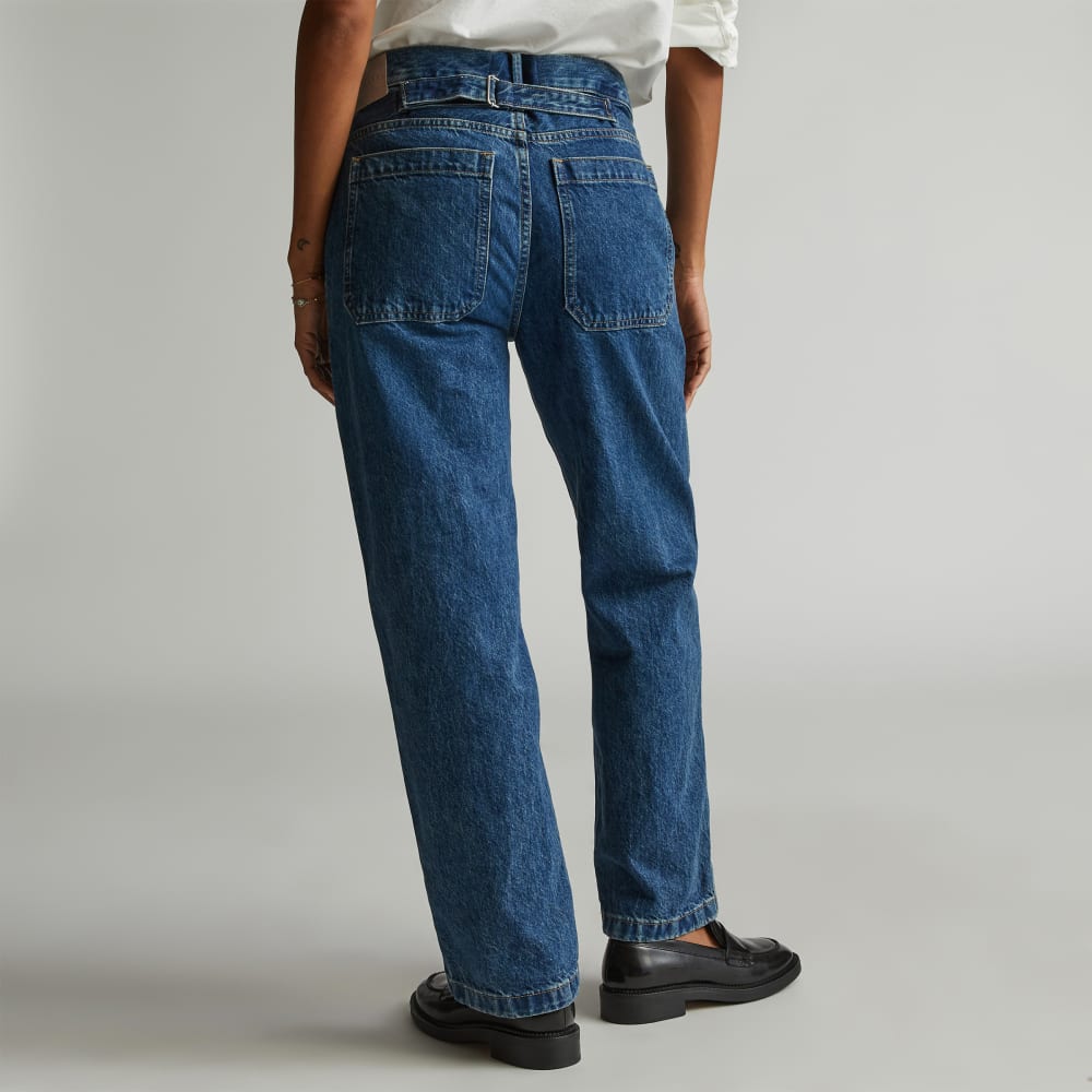The Cinch Back Utility Jean | Vibrant Blue