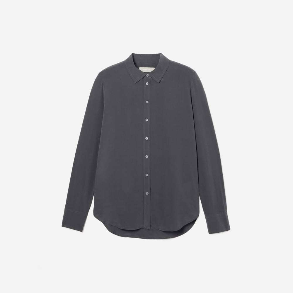 The Must-Have Shirt in Washable Silk | Slate Grey
