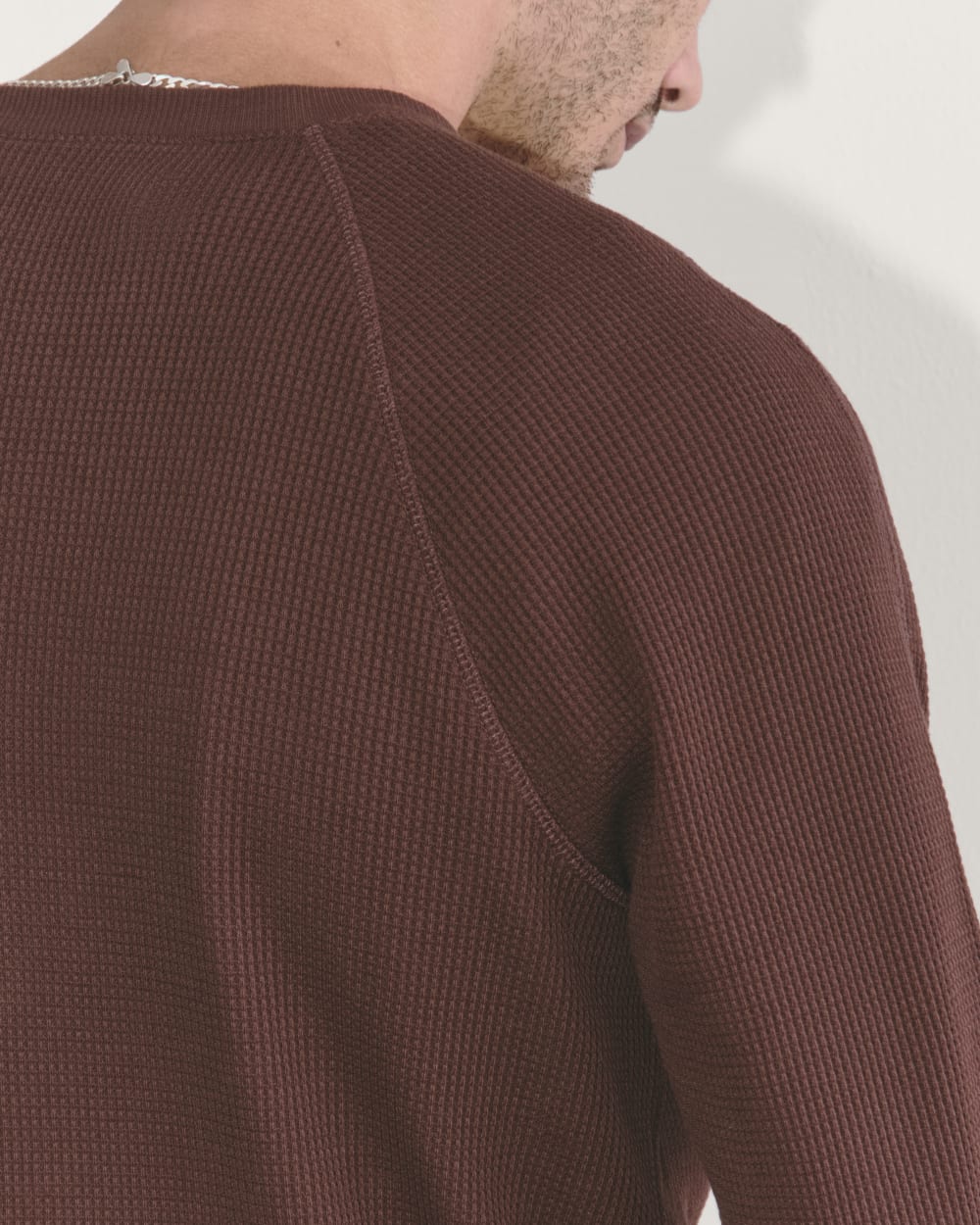 The Waffle Long-Sleeve Henley | Dark Mahogany